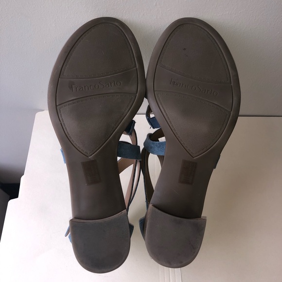 Franco Sarto Blue Suede Strappy Sandals - Picture 8 of 8
